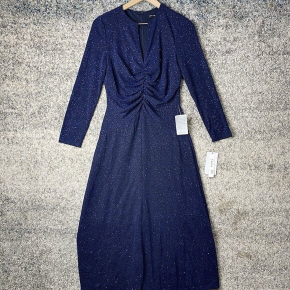 Maggy London Dresses & Skirts - Maggy London Keyhole Neck Long Sleeve Cocktail Dress in‎ Navy Size Dress 10